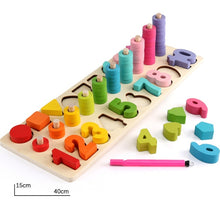 Load image into Gallery viewer, Children Wooden Toys Montessori Materials Learn To Count Numbers Matching Digital Shape Match Early Education Teaching Math Toys